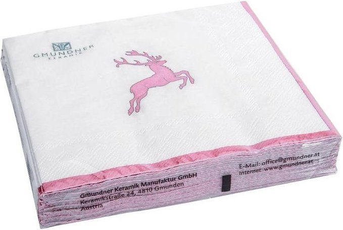 Gmundner Keramik Rosa Hirsch Servietten Lunch 33x33 cm 20 Stück