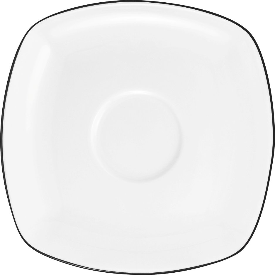 Seltmann Weiden Lido Black Line Kombiuntertasse eckig 14,5 cm