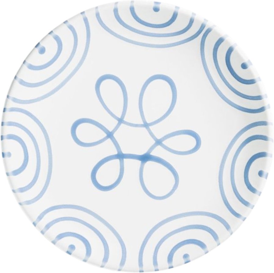 Gmundner Keramik Blaugeflammt Dessertteller / Frühstücksteller Cup 20 cm