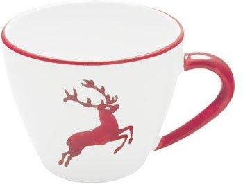 Gmundner Keramik Rubinroter Hirsch Kaffee-Obertasse Gourmet 0,2 L / h: 7,5 cm