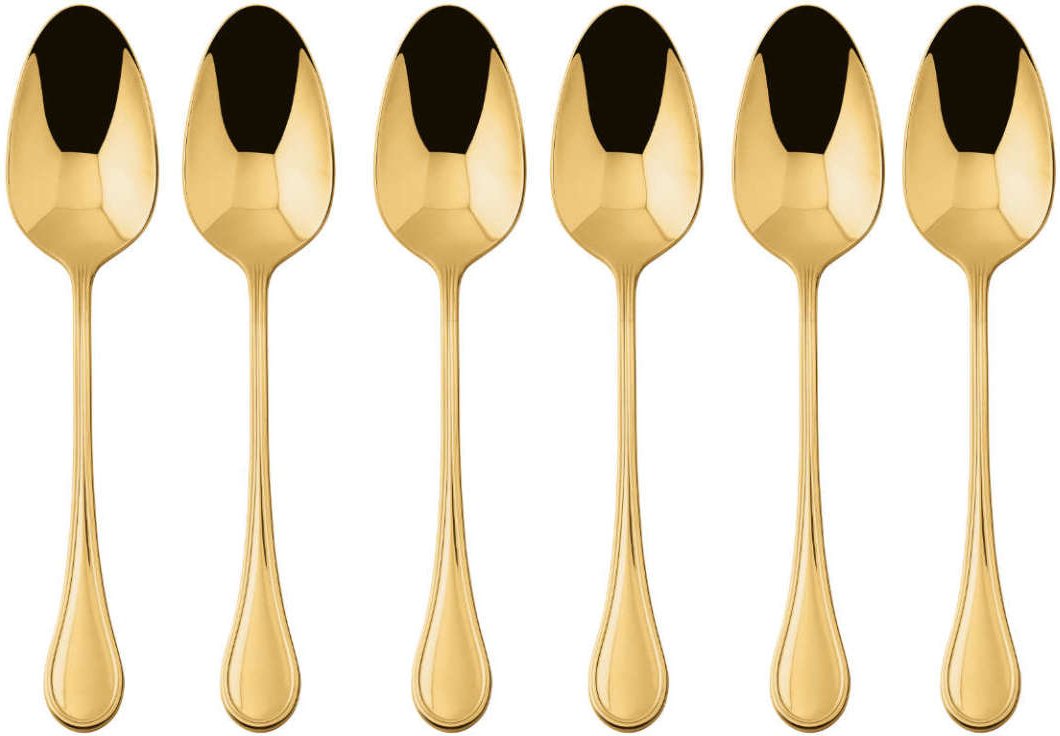 Sambonet Royal - Edelstahl / PVD Gold Mokkalöffel Set 6-tlg.