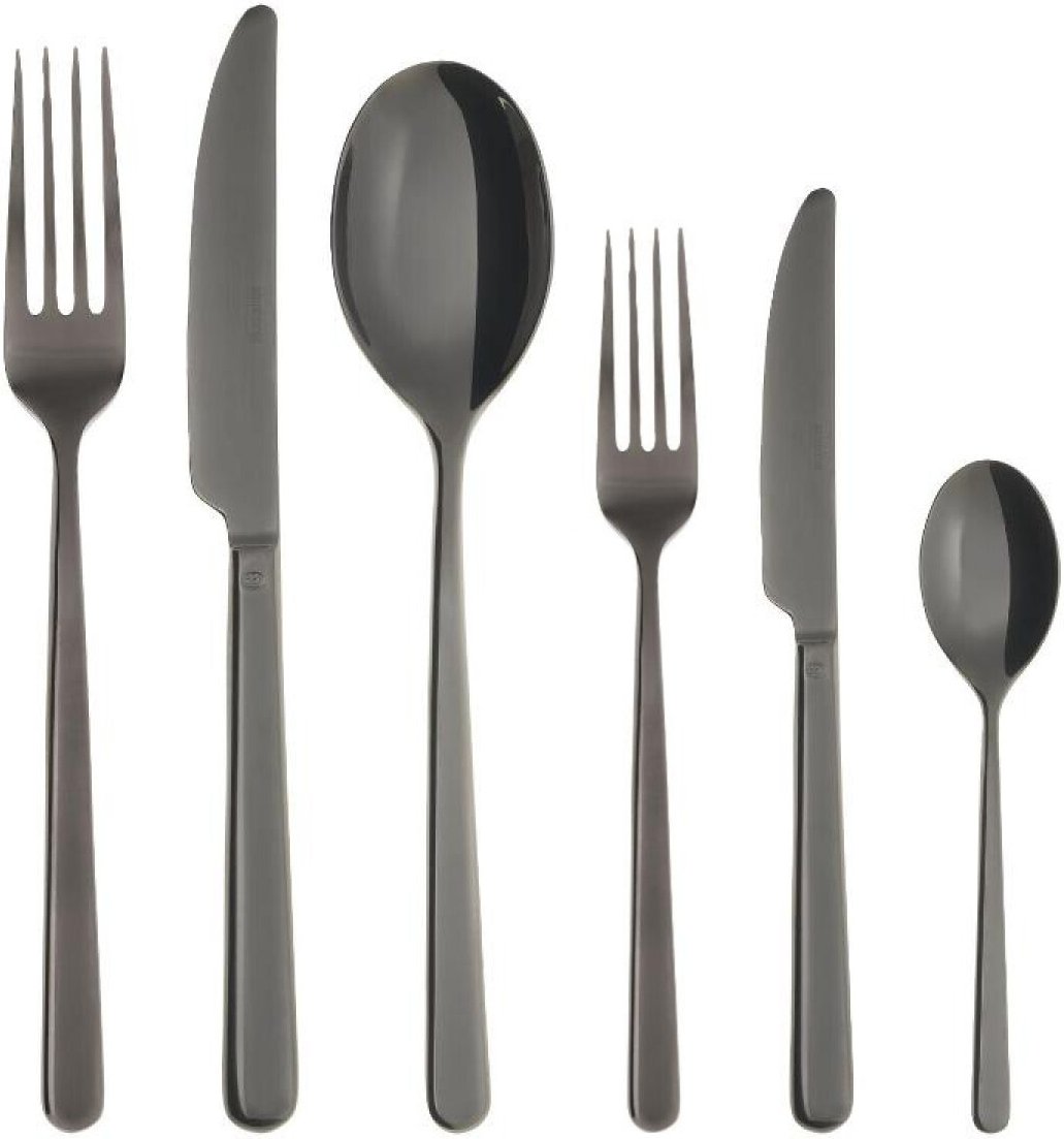 Sambonet Linear - Edelstahl / PVD schwarz Besteckset 36-tlg. Vollheft / Monoblock