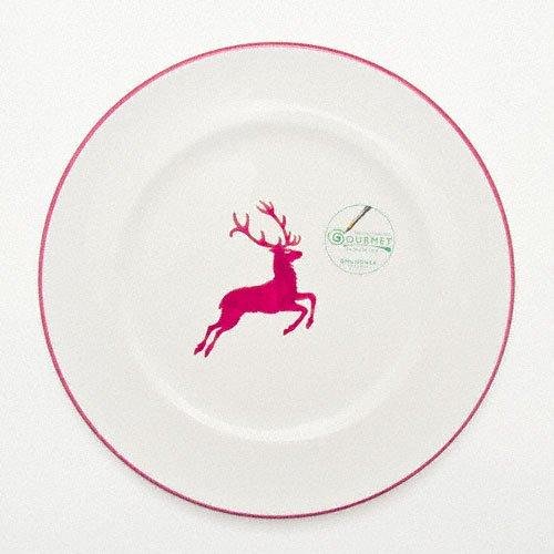 Gmundner Keramik Bordeauxroter Hirsch Speiseteller Gourmet 27 cm