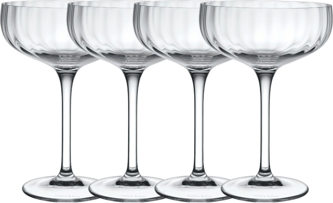 Villeroy & Boch Rose Garden Glas Sektschale Set 4-tlg. 0,12 L
