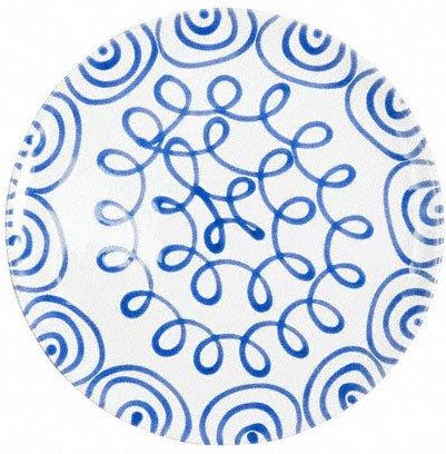 Gmundner Keramik Blaugeflammt Speiseteller Cup 28 cm