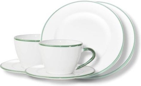 Gmundner Keramik Grüner Rand Breakfast for two Gourmet