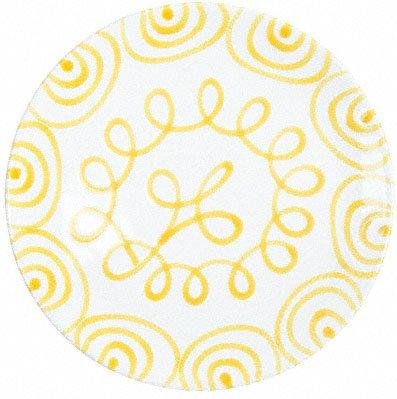Gmundner Keramik Gelbgeflammt Speiseteller Cup d: 28 cm / h: 2,6 cm