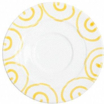 Gmundner Keramik Gelbgeflammt Kaffee-Untertasse Gourmet d: 16 cm