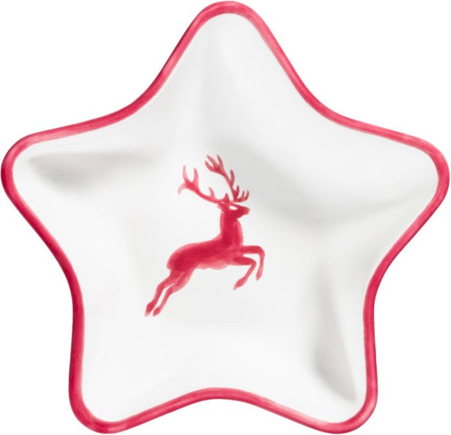 Gmundner Keramik Bordeauxroter Hirsch Sternschale Stella 14 cm