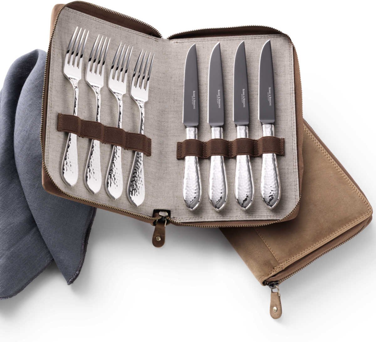 Robbe & Berking Martele - 925 Sterling Silber Grillset Frozen Black 8-tlg.