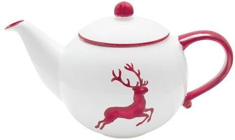 Gmundner Keramik Rubinroter Hirsch Teekanne glatt 1,5 L / h: 16,5 cm