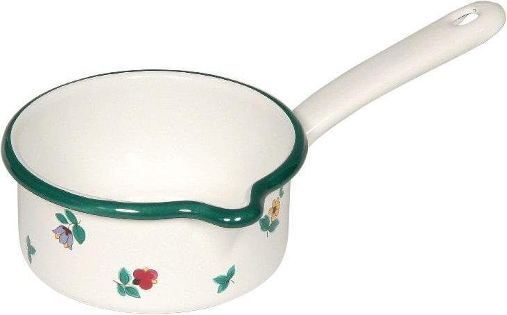 Gmundner Keramik by Riess Streublumen Stielkasserolle mit großem Ausguß - Emaille 0,75 L / d: 14 cm
