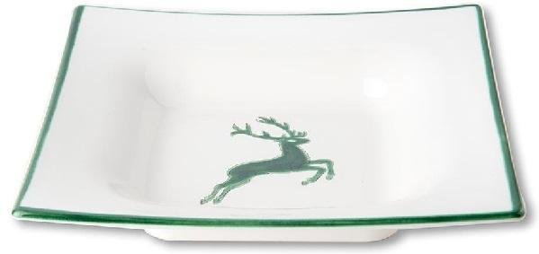 Thumbnail - Gmundner Keramik Grüner Hirsch Suppenteller 20x20x4,2 cm
