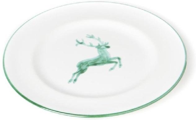Gmundner Keramik Grüner Hirsch Dessertteller / Frühstücksteller Gourmet d: 22 cm / h: 2,2 cm