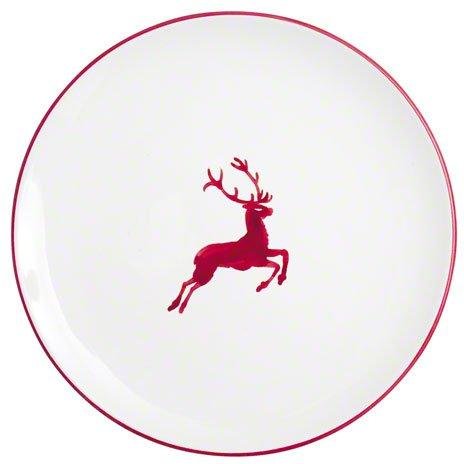 Gmundner Keramik Rubinroter Hirsch Speiseteller Cup d: 28 cm / h: 2,6 cm
