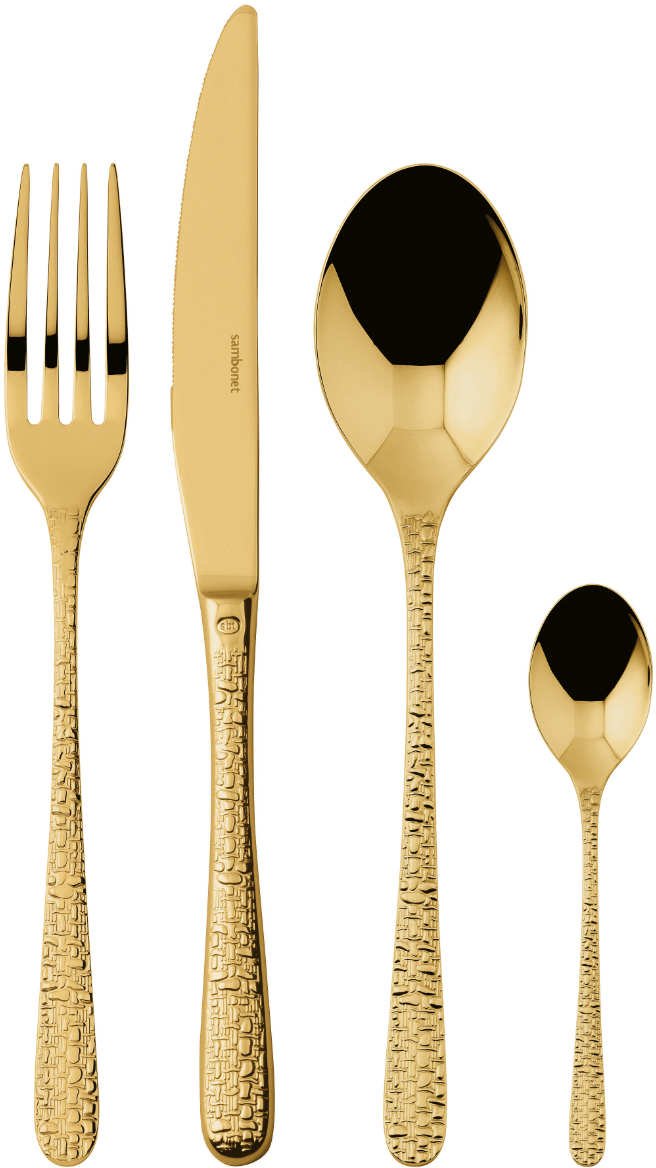 Sambonet Venezia - Edelstahl / PVD Gold Besteckset 24-tlg.
