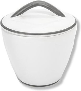 Gmundner Keramik Grauer Rand Zuckerdose Gourmet d: 9 cm