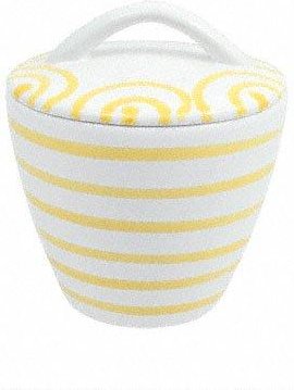 Gmundner Keramik Gelbgeflammt Zuckerdose Gourmet d: 9 cm / h: 10,5 cm