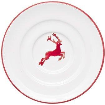 Gmundner Keramik Rubinroter Hirsch Mokka-/Espresso-Untertasse Gourmet d: 11 cm