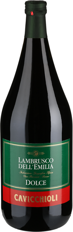 Lambrusco del Emiglia Amabile Magnum 1,5 L-Magnum Flasche - Cavicchioli - Rotwein aus Italien