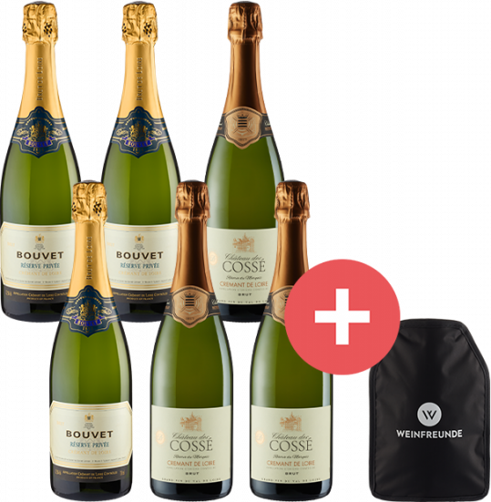 6er-Paket Love & Sparkle + Weinfreunde Kühlmanschette - Weinpakete