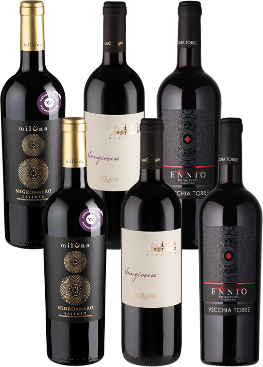 6er-Paket Italienische Rebsortenvielfalt - Weinpakete aus Italien
