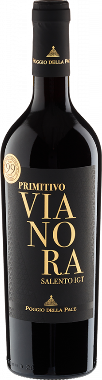 Vianora Primitivo Salento (2023) - Poggio della Pace - Rotwein aus Apulien, Italien