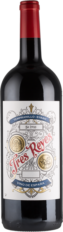 Tres Reyes Tempranillo-Syrah - 1,5 L-Magnum (2021) - Bodegas y Viñedos Muñoz - Rotwein aus Spanien