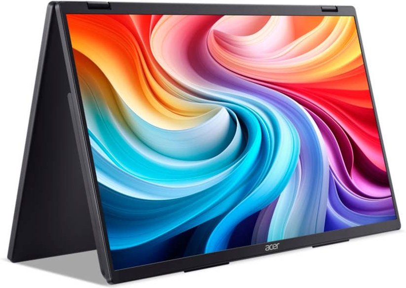 Acer PD3, Tragbarer Faltbarer Dual-Screen Monitor mit Touch, PD193QTE, Schwarz, Full HD, 100 Hz, 2 x USB Typ C