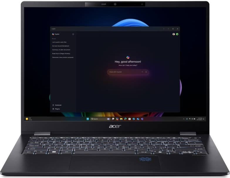 Acer TravelMate P6 14 AI Ultraschlankes Touchscreen Notebook | TMP614-54T-TCO | Schwarz