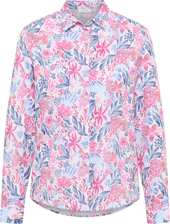 Hemdbluse in aubergine bedruckt