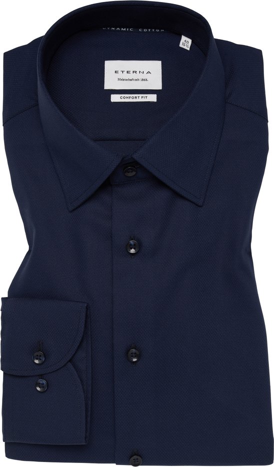 COMFORT FIT Hemd in navy strukturiert