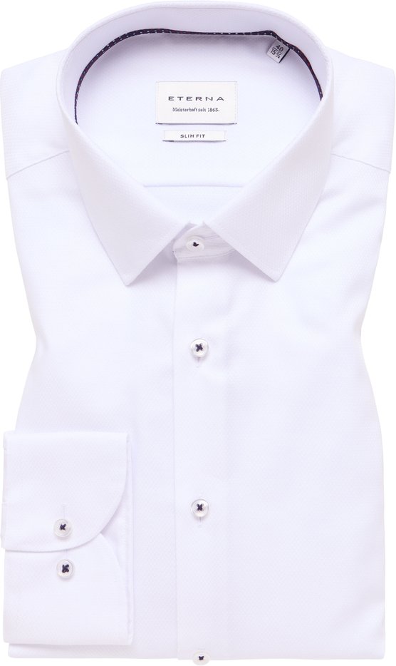 SLIM FIT Hemd in weiß strukturiert