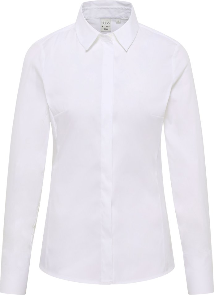 Thumbnail - Signature Shirt Bluse in weiß unifarben