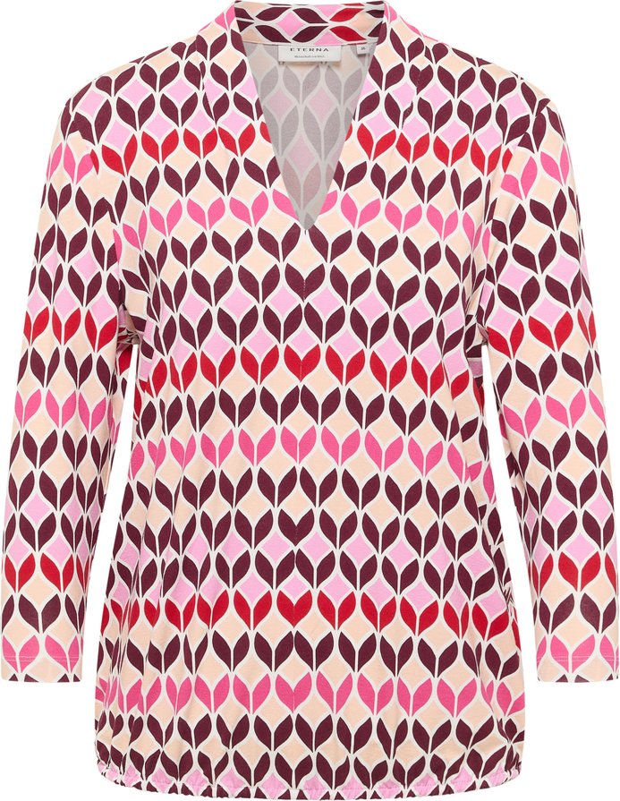 Schlupfbluse in pink bedruckt