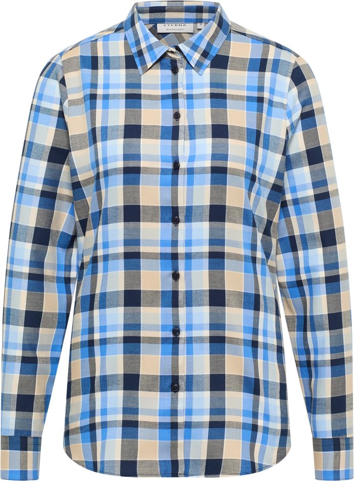 Hemdbluse in blau kariert