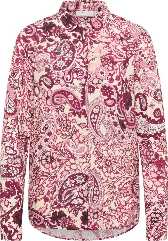 Hemdbluse in pink bedruckt