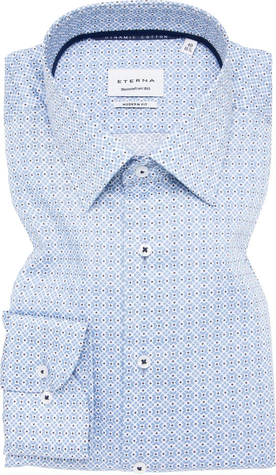 Thumbnail - MODERN FIT Hemd in himmelblau bedruckt