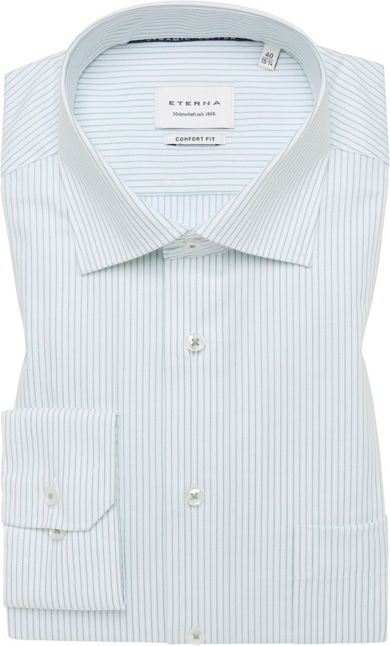 COMFORT FIT Hemd in grün gestreift