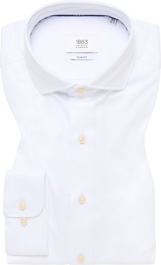 Thumbnail - SLIM FIT Jersey Shirt in weiß unifarben