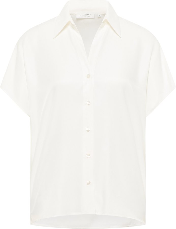 Viscose Shirt Bluse in off-white unifarben