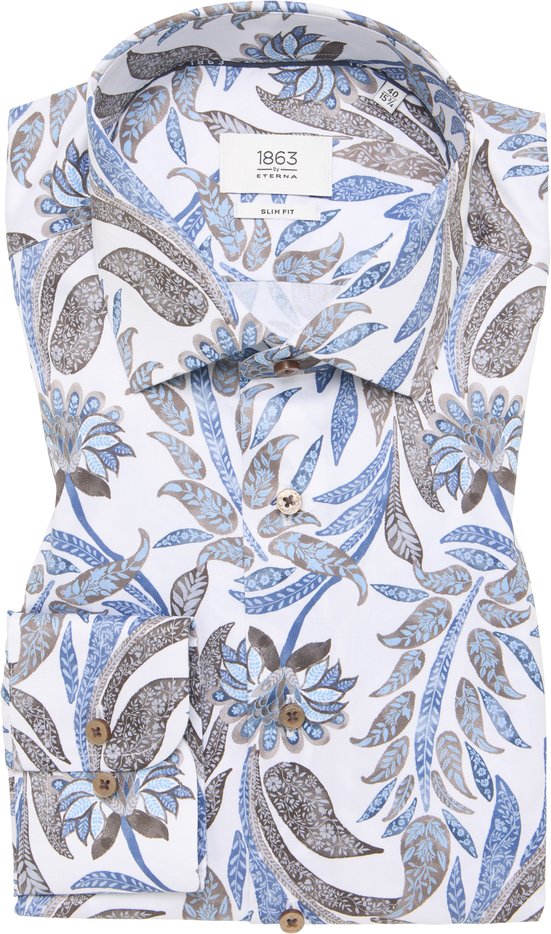 SLIM FIT Hemd in hellblau bedruckt