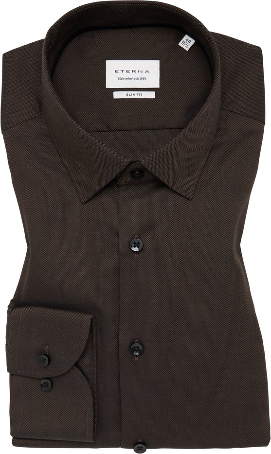 Thumbnail - SLIM FIT Hemd in braun strukturiert