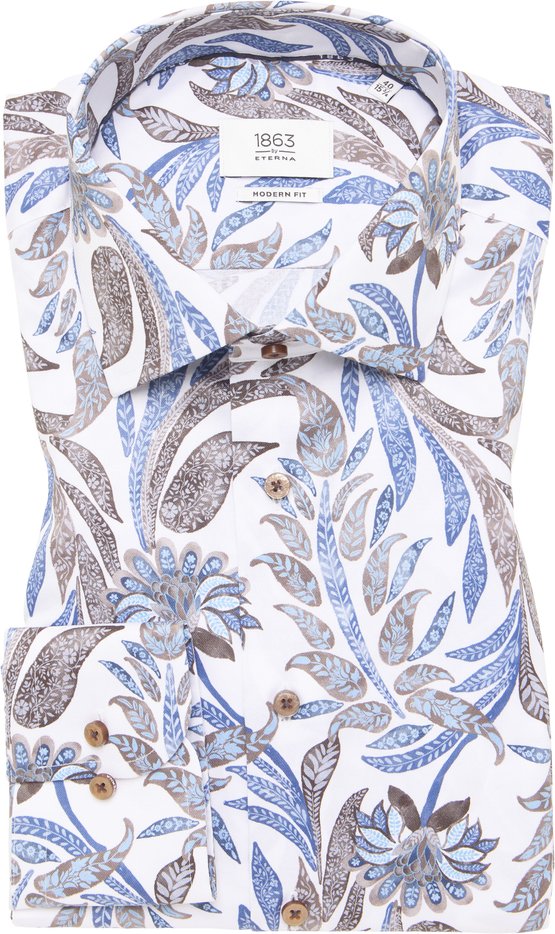 MODERN FIT Hemd in hellblau bedruckt