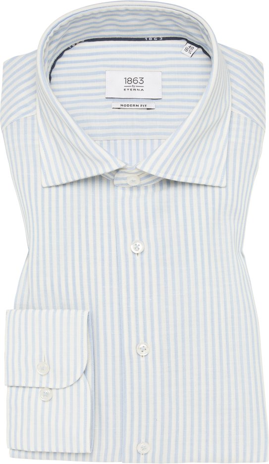 MODERN FIT Hemd in himmelblau gestreift