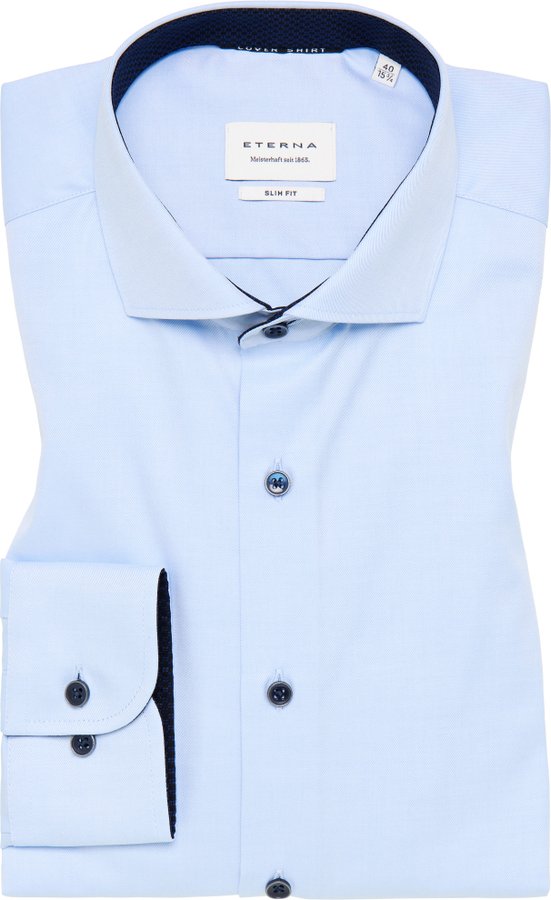 SLIM FIT Cover Shirt in hellblau unifarben