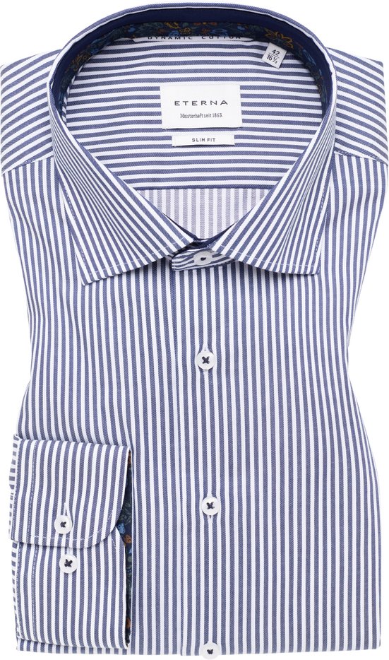 Thumbnail - SLIM FIT Dynamic Cotton in navy gestreift