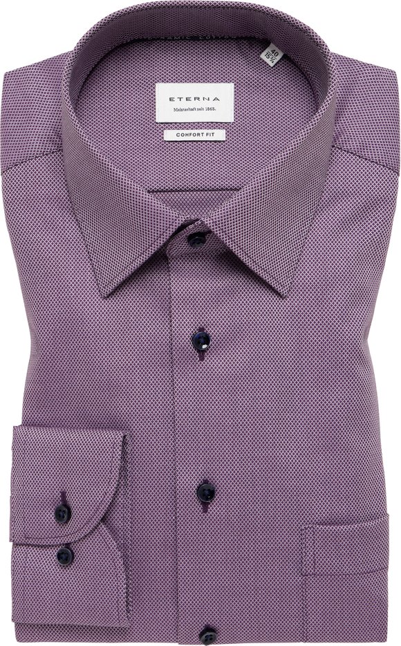 Thumbnail - COMFORT FIT Dynamic Cotton in aubergine strukturiert