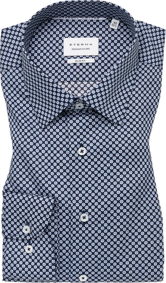 Thumbnail - SLIM FIT Dynamic Cotton in navy bedruckt