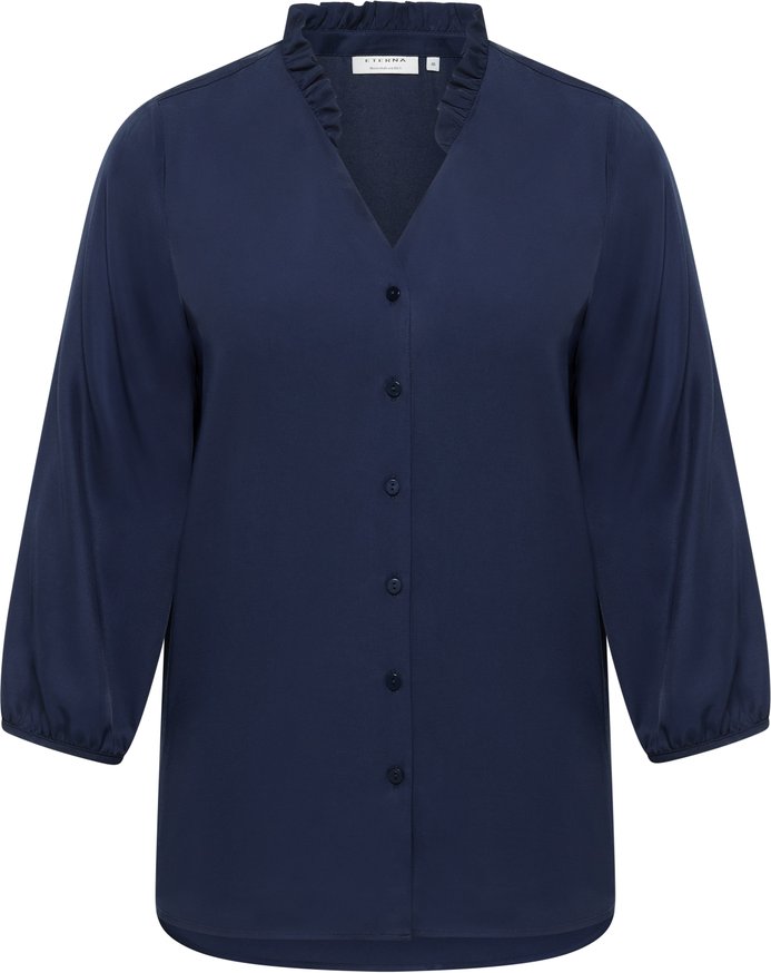 Viscose Shirt Bluse in midnight unifarben